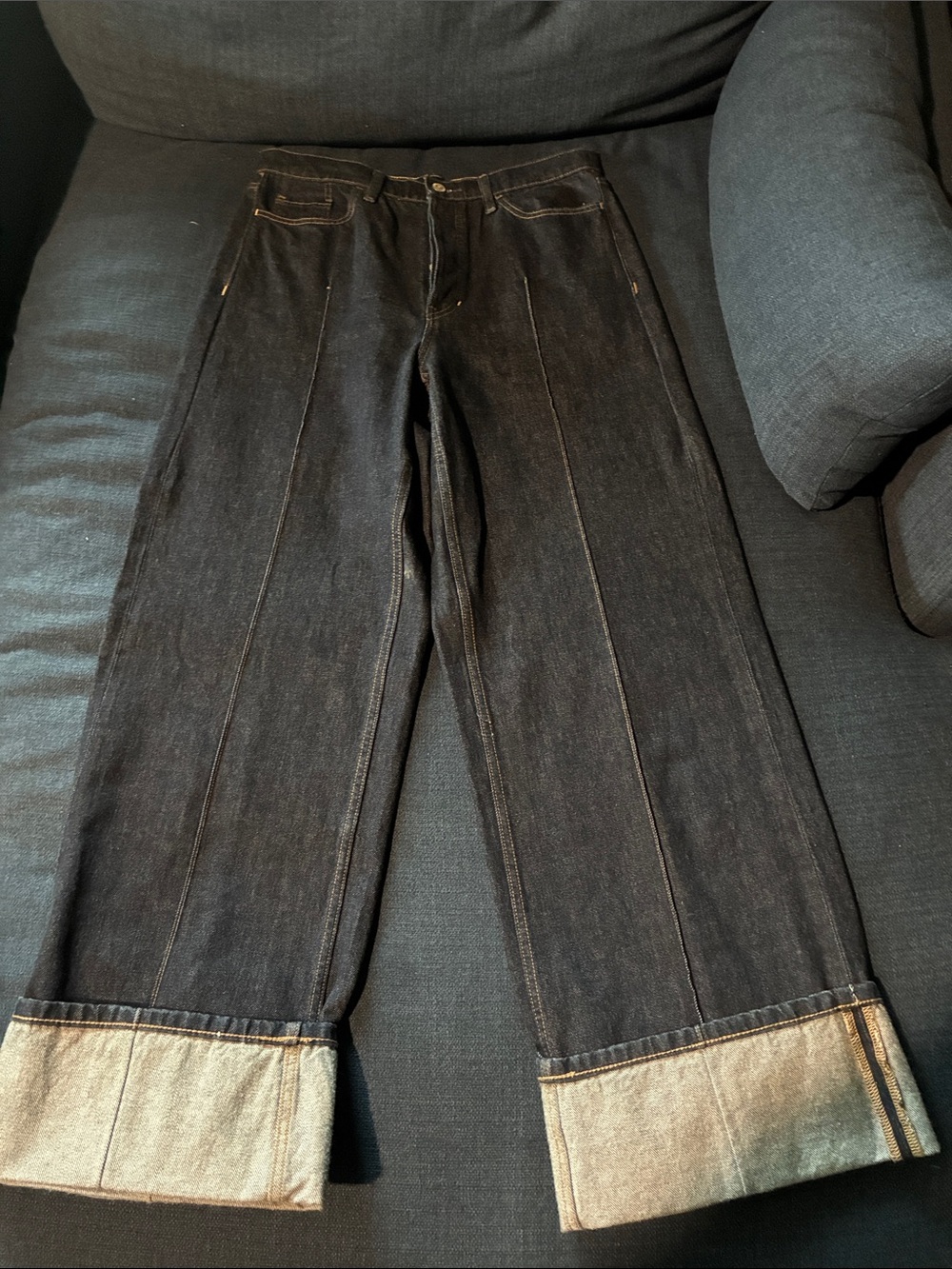 Banana Republic  Dark Indigo Relaxed Jeans with Cuffed Hem